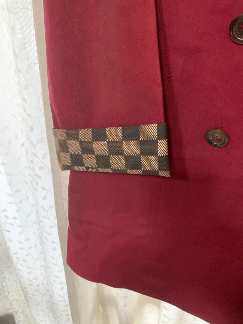 LOUIS VUITTON チェスターコート 34 バーガンディ。訳あり激安。