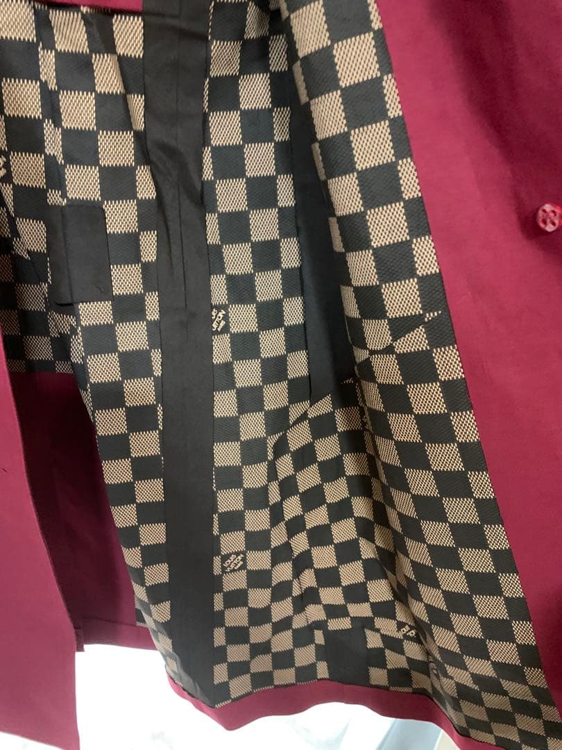 LOUIS VUITTON チェスターコート 34 バーガンディ。訳あり激安。