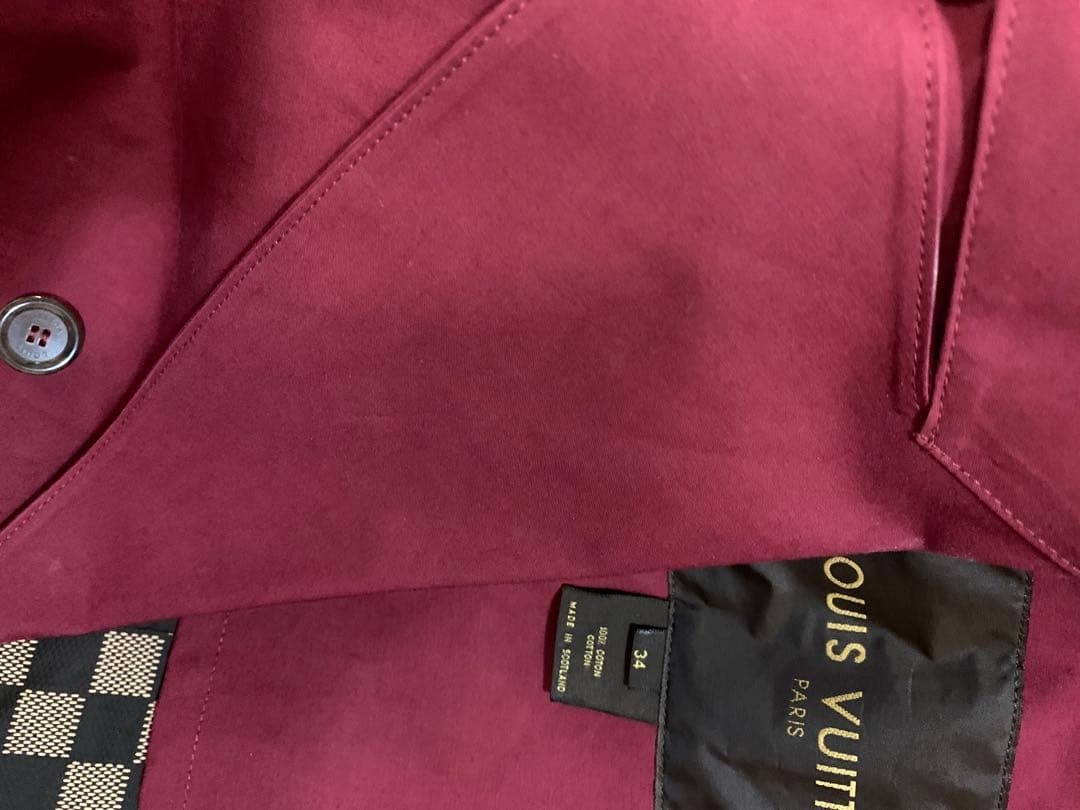 LOUIS VUITTON チェスターコート 34 バーガンディ。訳あり激安。