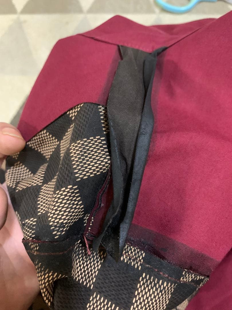 LOUIS VUITTON チェスターコート 34 バーガンディ。訳あり激安。