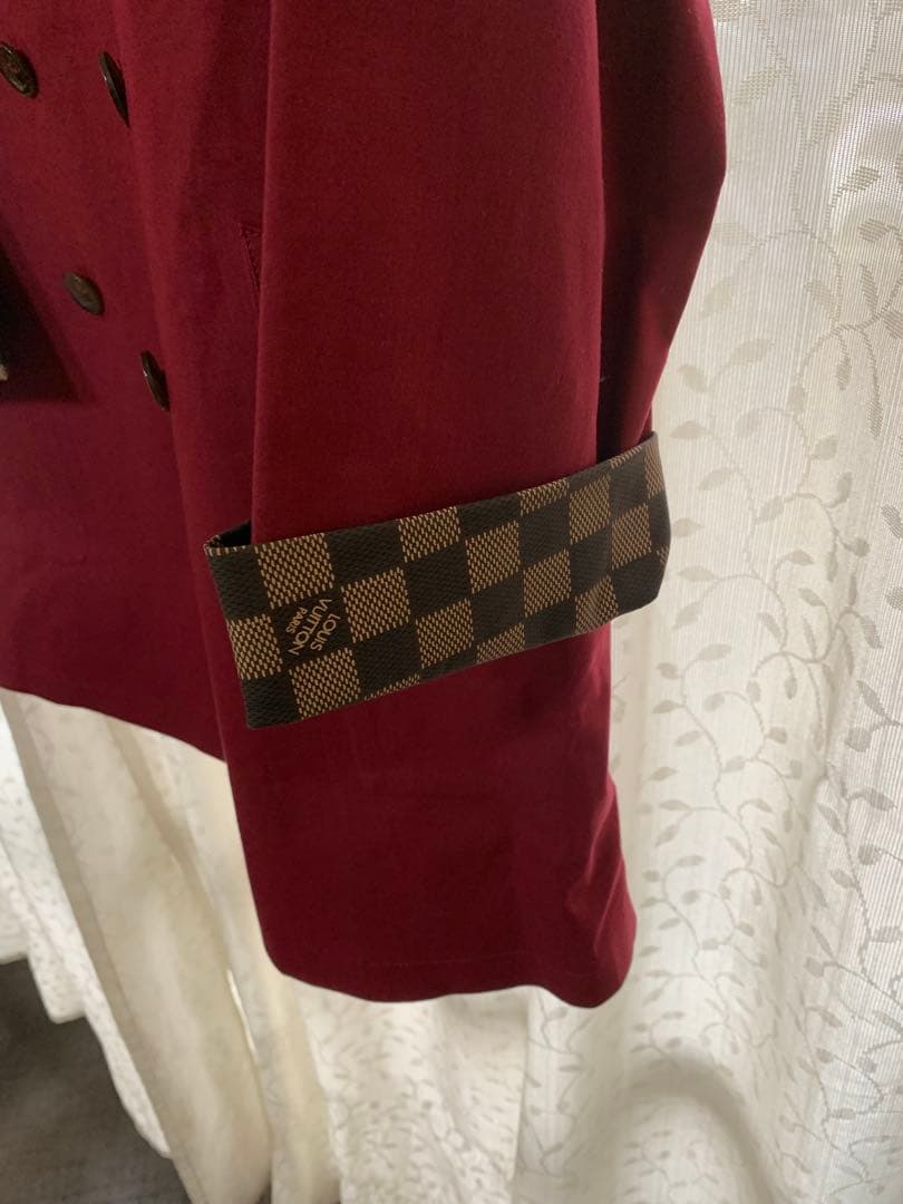 LOUIS VUITTON チェスターコート 34 バーガンディ。訳あり激安。