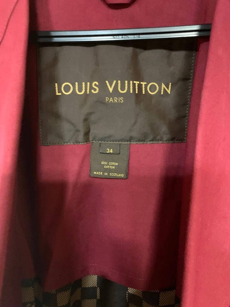 LOUIS VUITTON チェスターコート 34 バーガンディ。訳あり激安。
