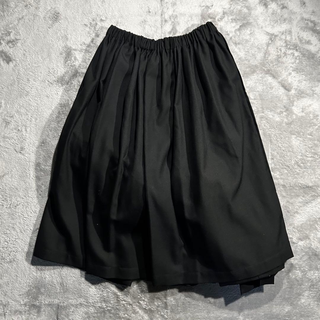 TAO AD2025 25AW リボンギャザースカート 黒