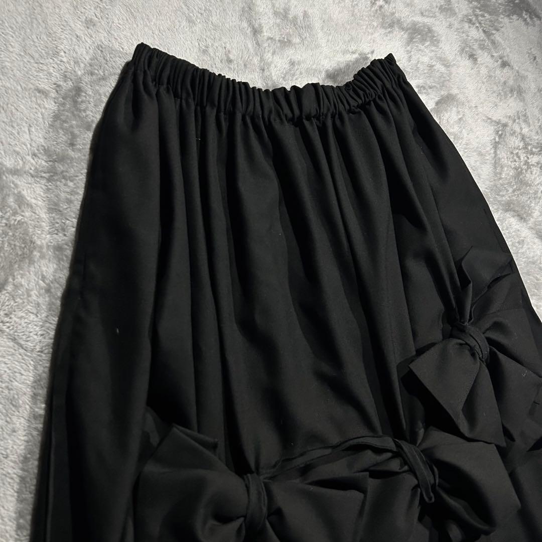 TAO AD2025 25AW リボンギャザースカート 黒