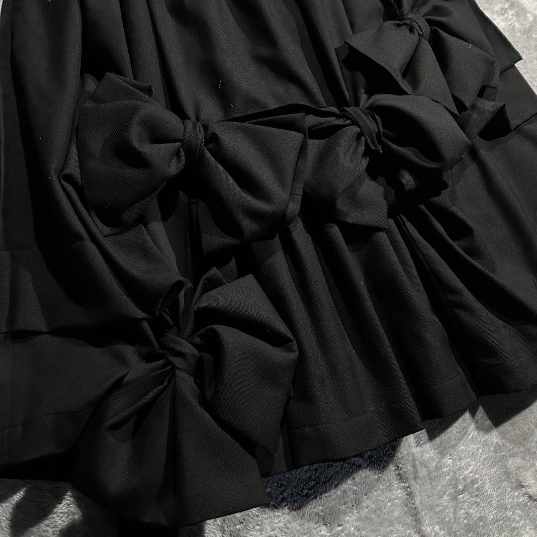 TAO AD2025 25AW リボンギャザースカート 黒