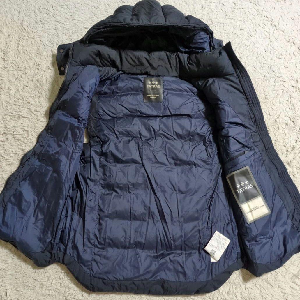 美品 TATRAS CURONE ダウンベスト 2WAY 02 ネイビー