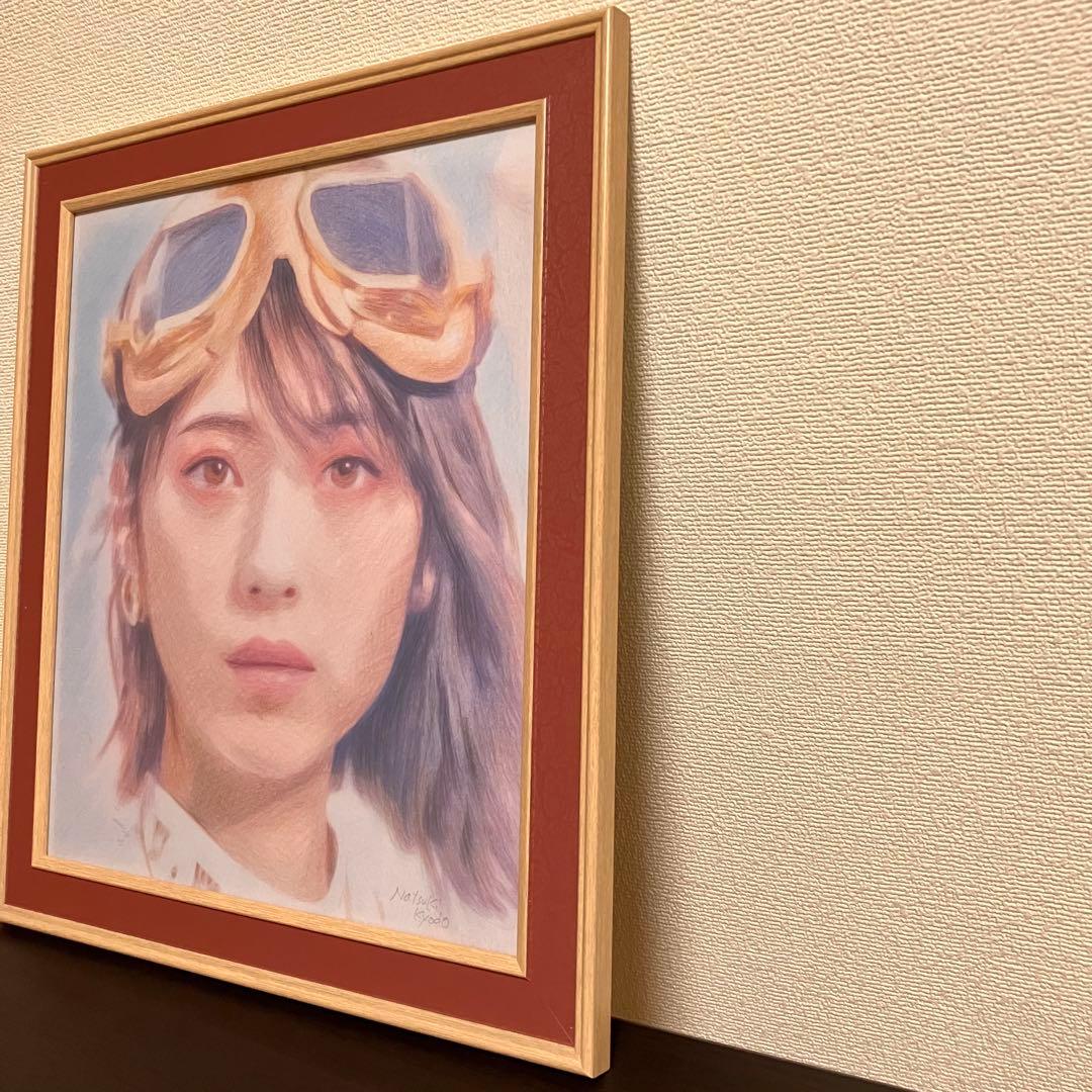 資生堂　マジョリカマジョルカ　額装品　額縁寸法32cm×29cm×1.5㎝色鉛筆