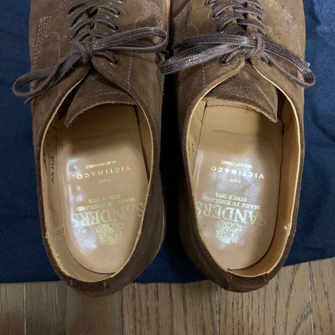 箱付き SANDERS サンダース スエード ドレスシューズ UK7