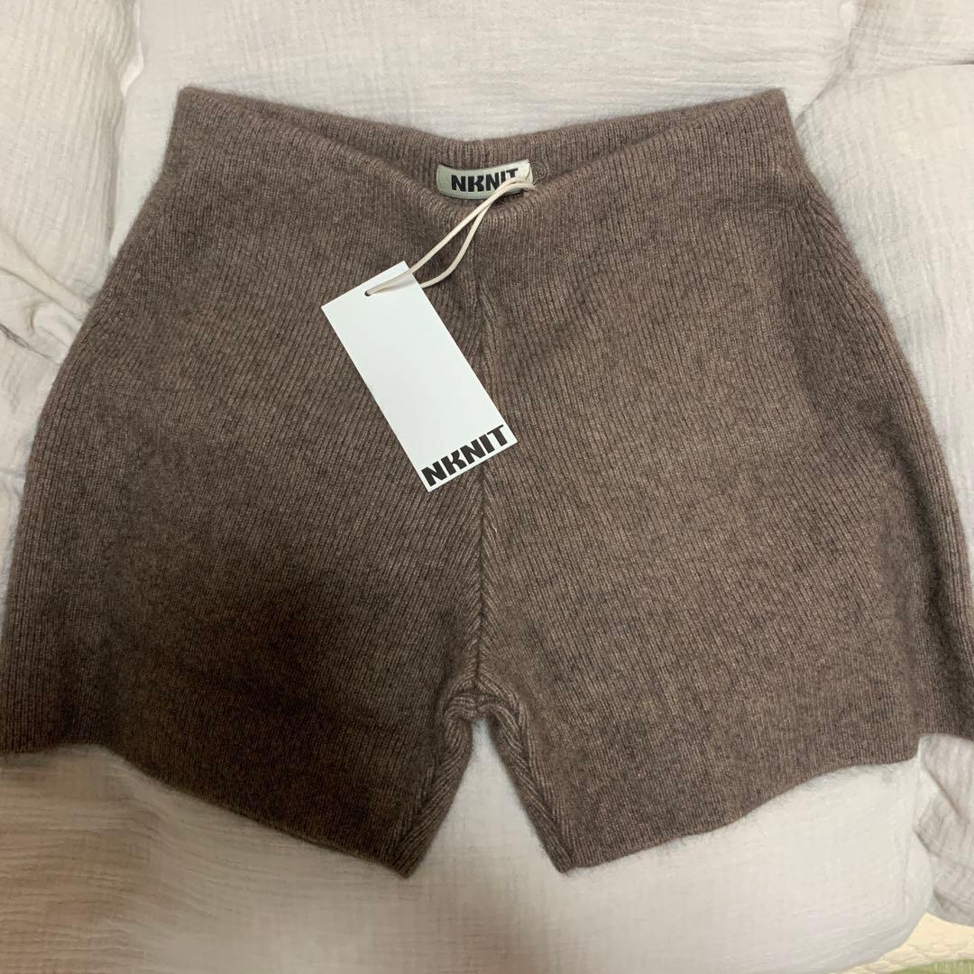 nknit　raccoon mix KNIT short pants