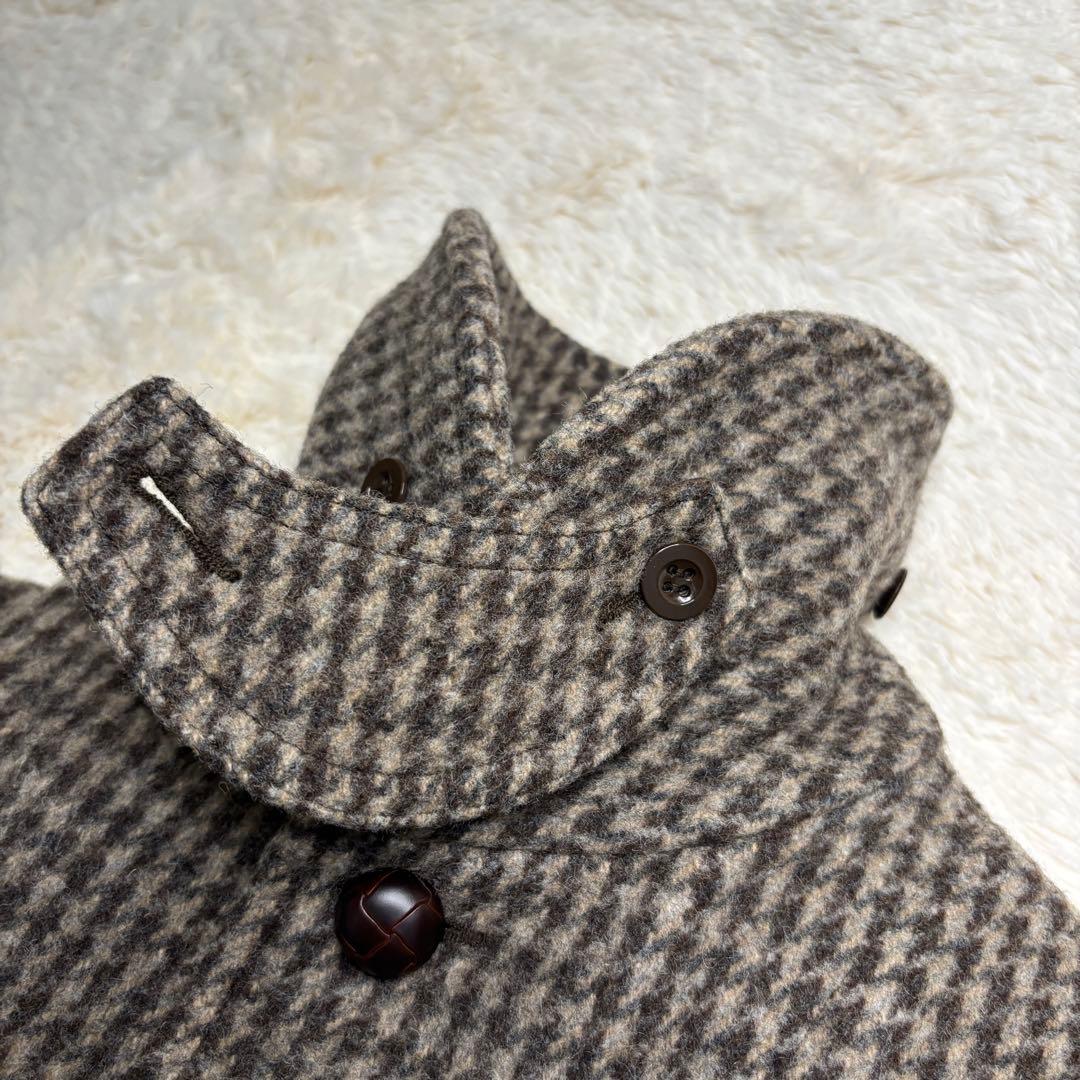 希少カラー　ダントン ウールモッサジャケット コート くるみボタン 千鳥格子柄