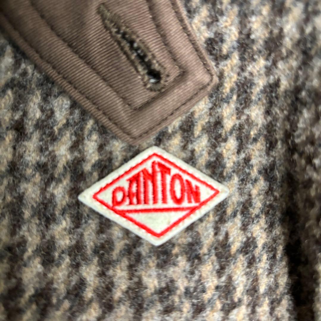 希少カラー　ダントン ウールモッサジャケット コート くるみボタン 千鳥格子柄