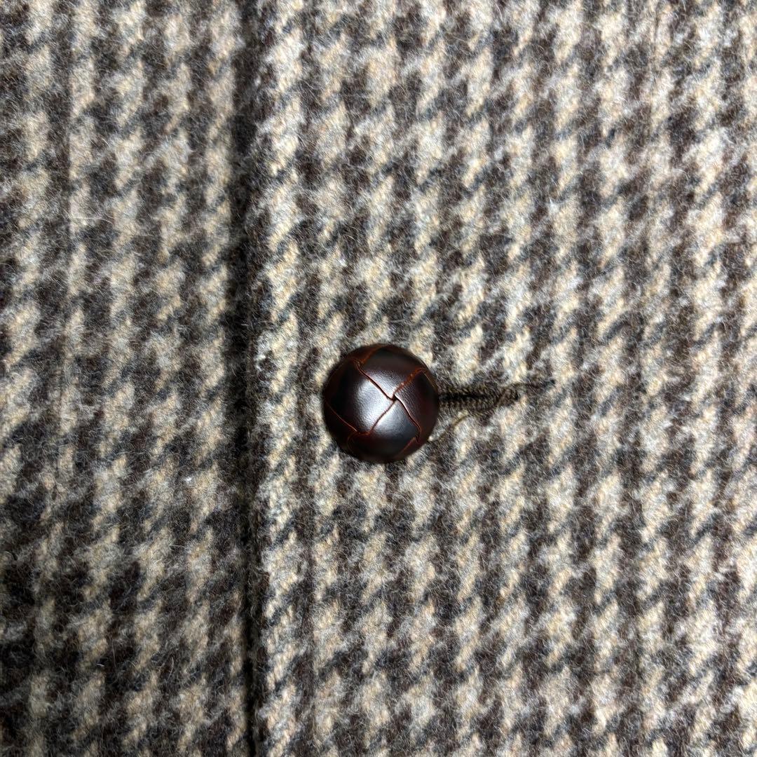 希少カラー　ダントン ウールモッサジャケット コート くるみボタン 千鳥格子柄