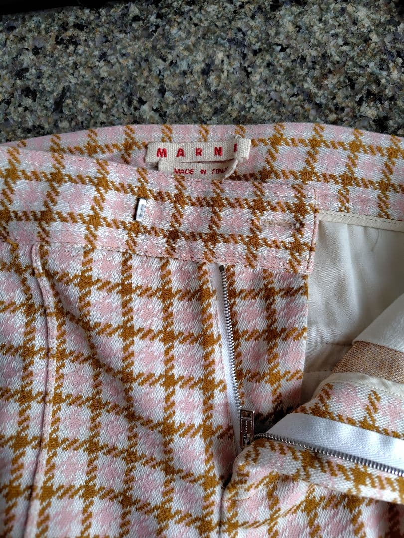 MARNI新品未使用　千鳥格子パンツ　ピンク×ベージュ×ホワイト