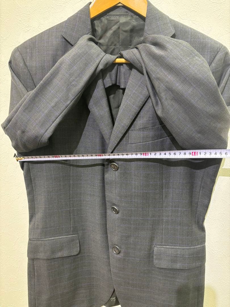 Belvest ダークグレー チェック柄 スーツ 上下セット