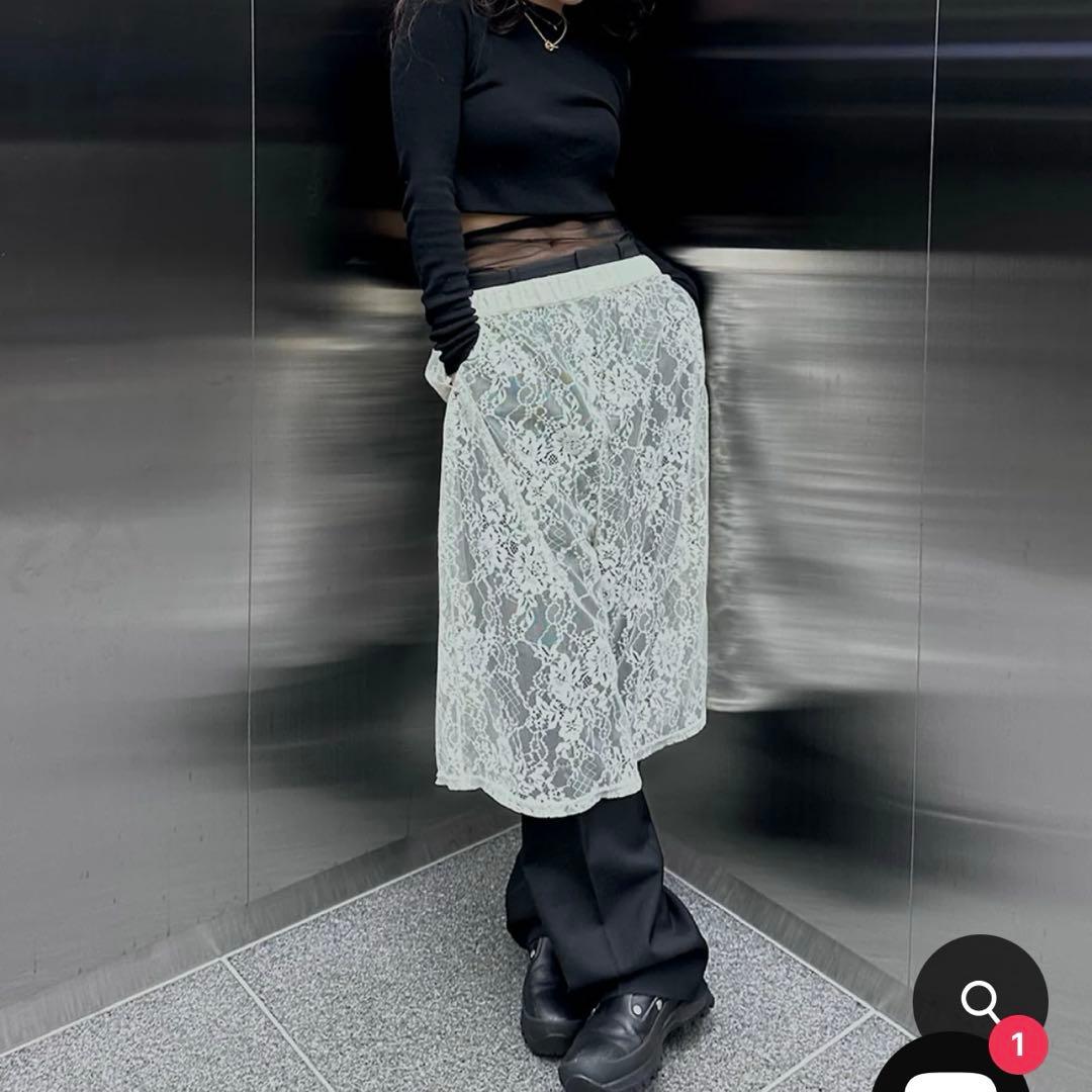 FRENCH TERRY×LACE HALF PANTS