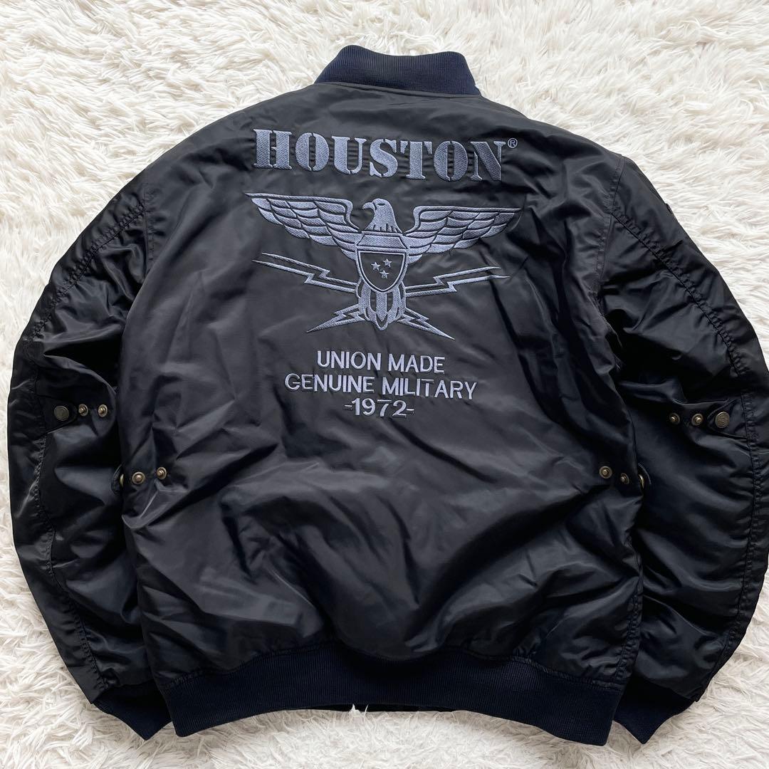 美品 XLサイズ HOUSTON MA-1 ライディングJAC プロテクター装着