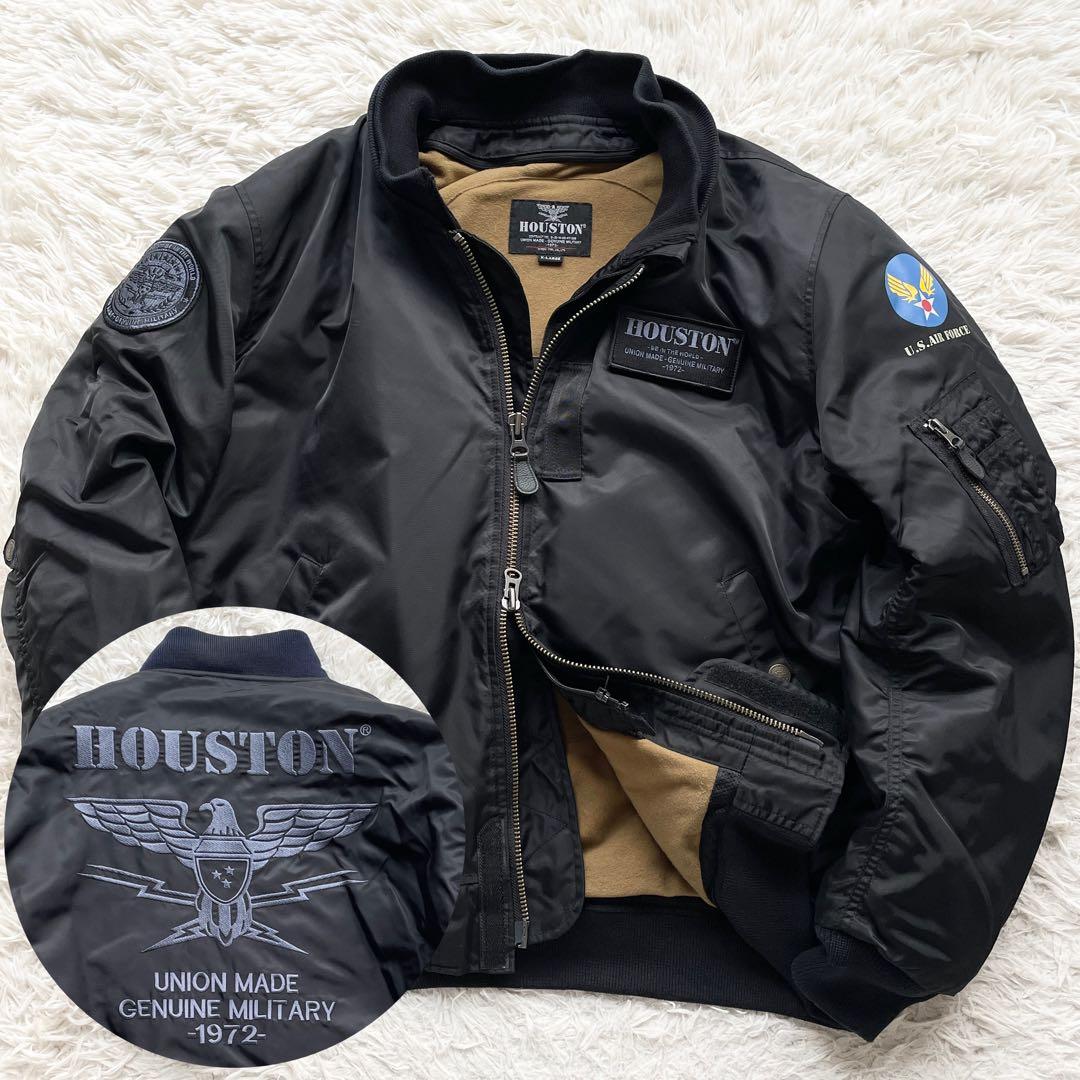 美品 XLサイズ HOUSTON MA-1 ライディングJAC プロテクター装着