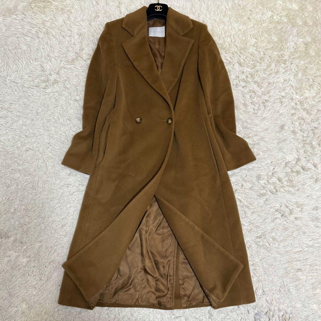 美品✨マックスマーラ ペニーブラック ロングコート ブラウン ウール100 XL