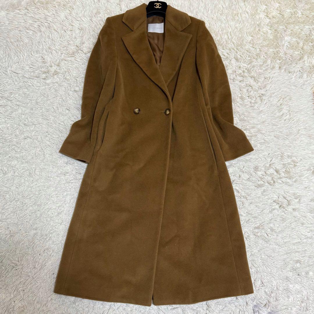 美品✨マックスマーラ ペニーブラック ロングコート ブラウン ウール100 XL