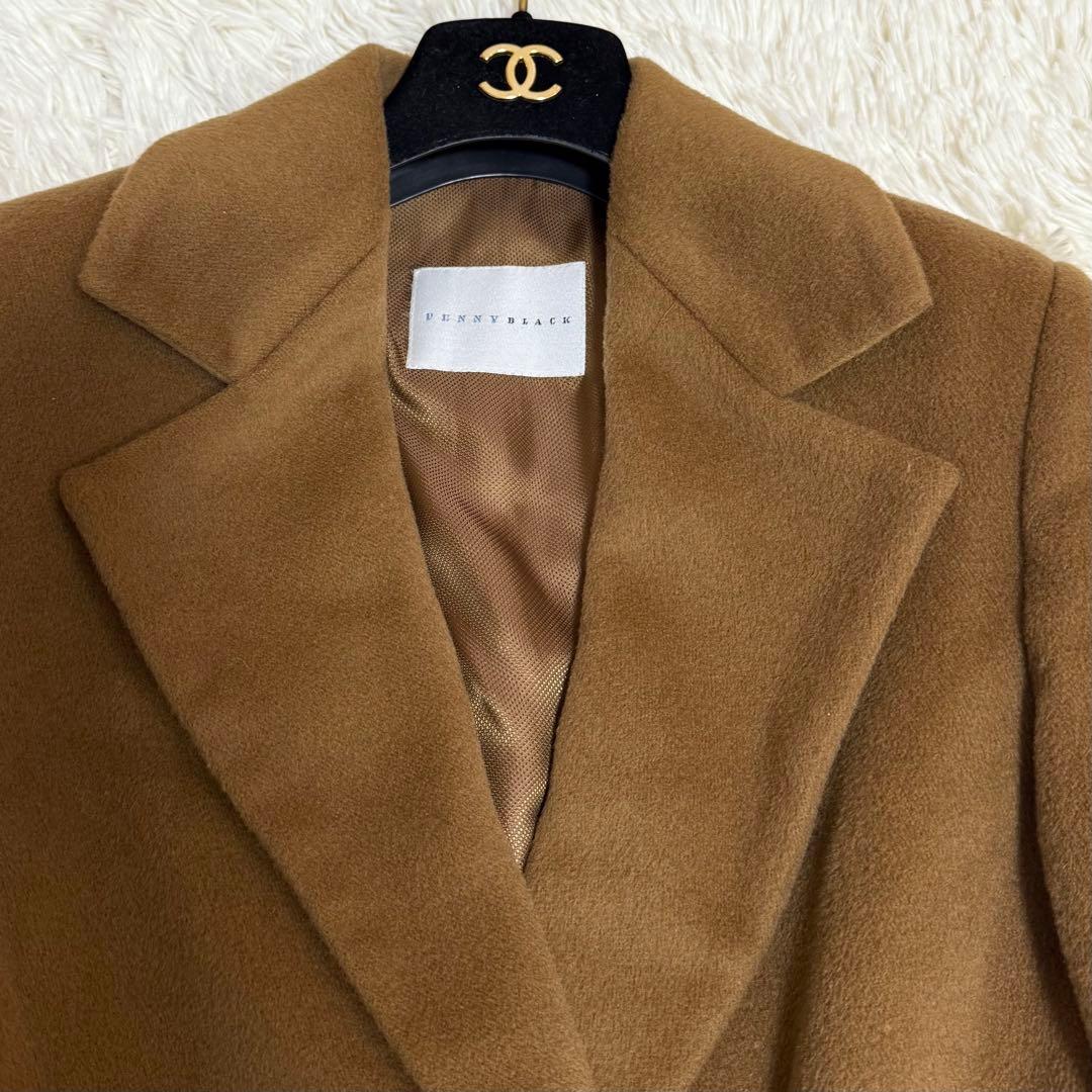 美品✨マックスマーラ ペニーブラック ロングコート ブラウン ウール100 XL