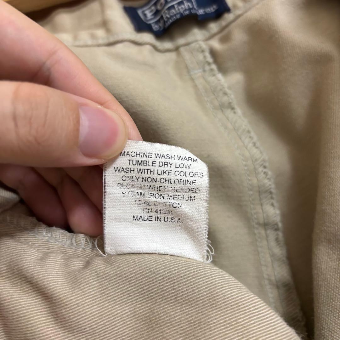 80s 90s ラルフローレン 初期ポロチノ 2タックチノ　USA製 ベージュ