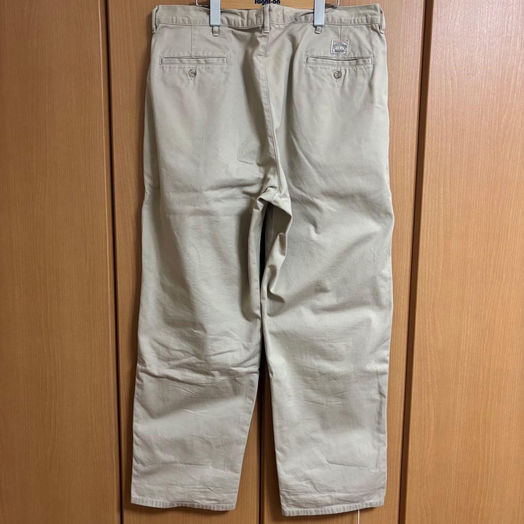 80s 90s ラルフローレン 初期ポロチノ 2タックチノ　USA製 ベージュ