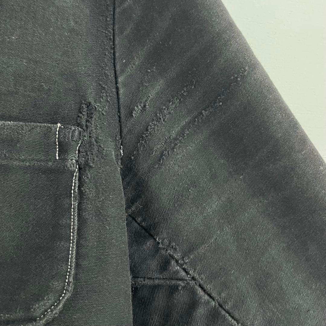 30s 40s フレンチ ブラックモールスキンジャケット テーラード 希少 襤褸