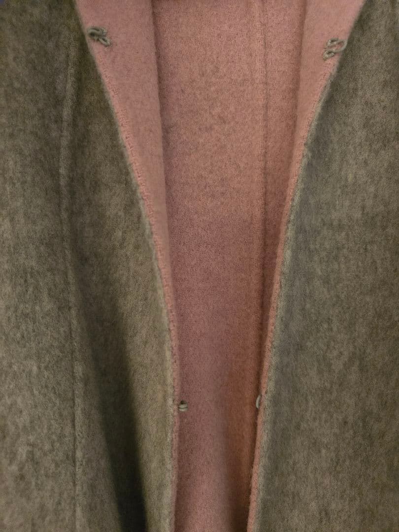 アナイ 38 バイカラー　リバーコート（グレー×ピンク）