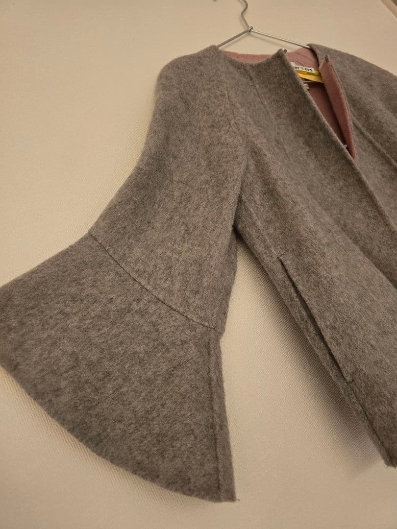 アナイ 38 バイカラー　リバーコート（グレー×ピンク）