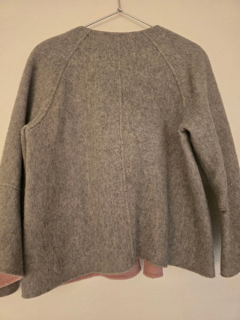 アナイ 38 バイカラー　リバーコート（グレー×ピンク）