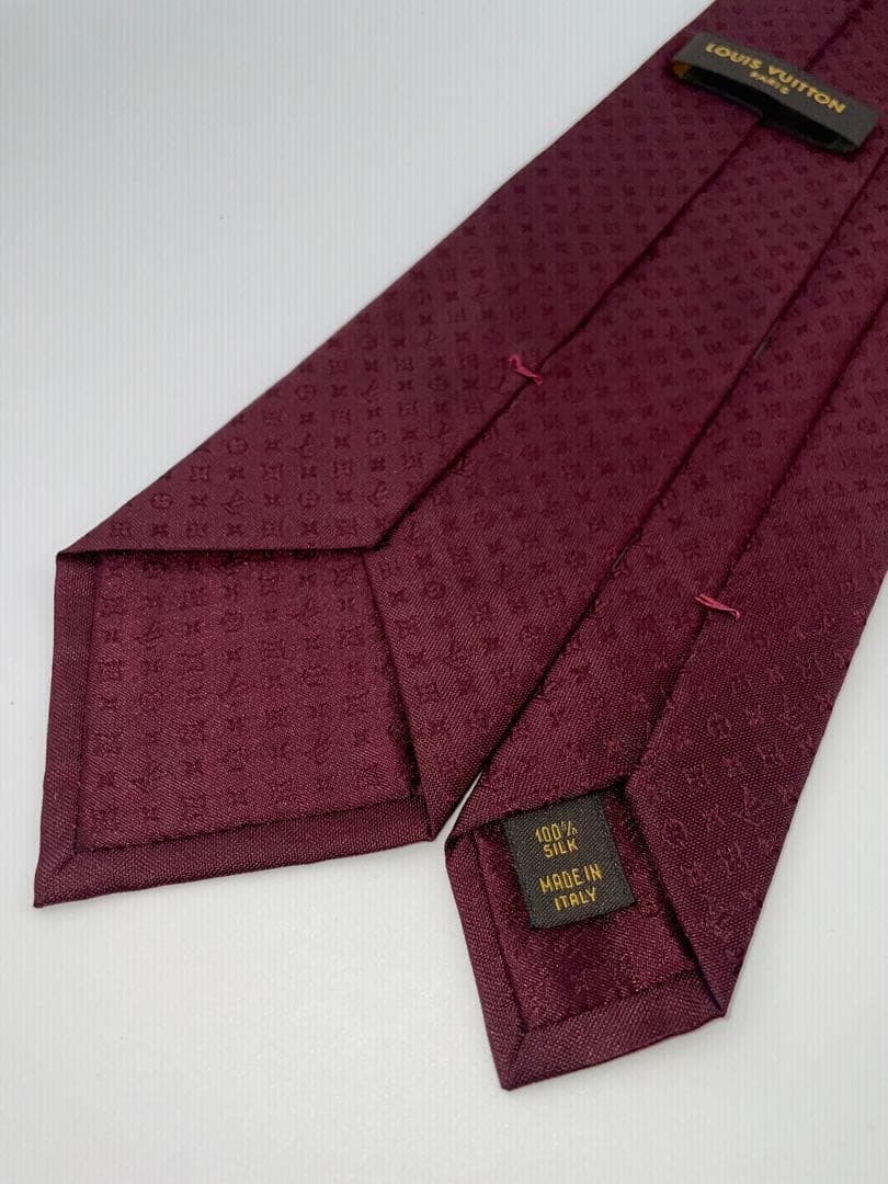 美品 ルイヴィトン ネクタイ ハイブランド モノグラム 光沢 ジャガード 希少