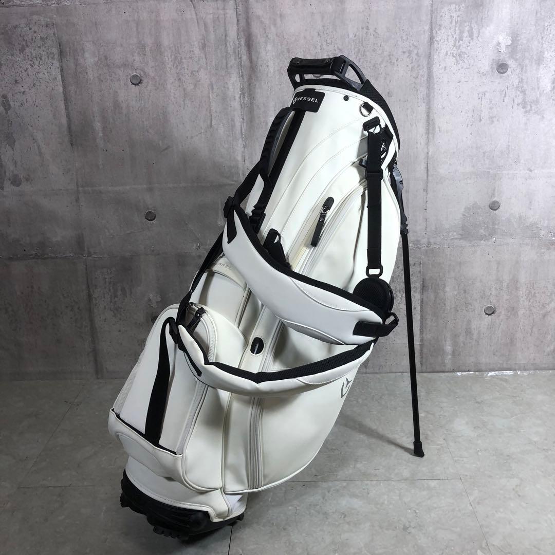 VESSEL　キャディバッグ　４点式　スタンド式　ホワイト　6分割　PUレザー