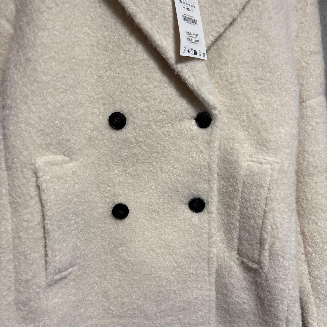 ZARA ザラ ブークレダブルブレストミディ丈コート M