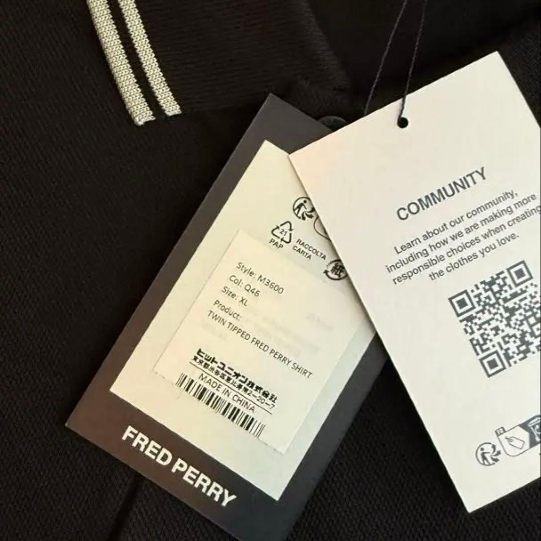 【新品未使用】FRED PERRY ブラックポロシャツ M