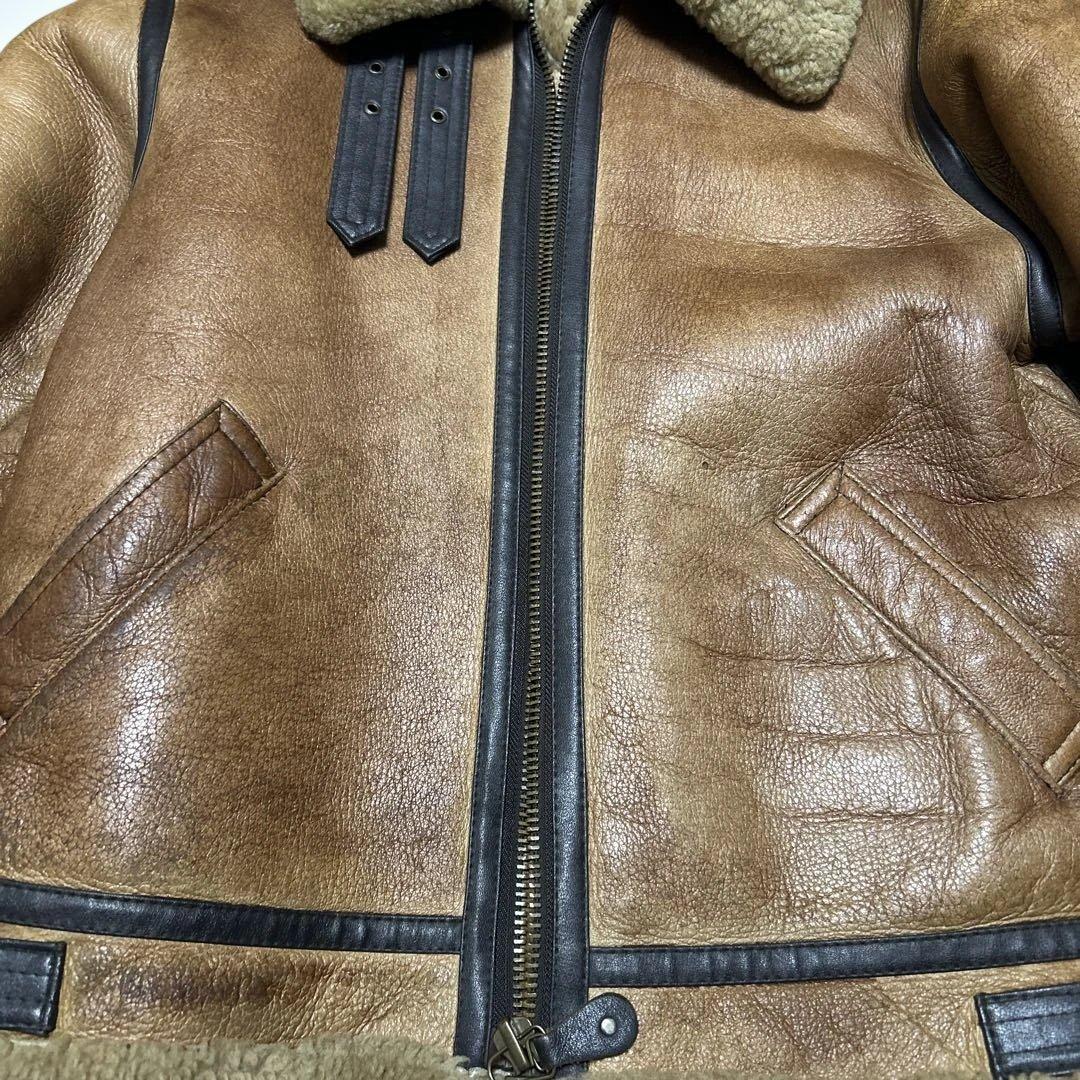 ムートン　羊毛　B-3 フライトジャケット　XXL