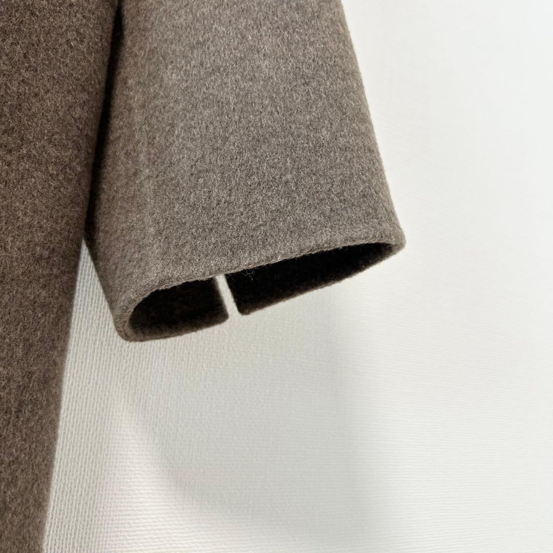 ドゥーズィエムクラス　victorian リバーロングノーカラーコート　ブラウン