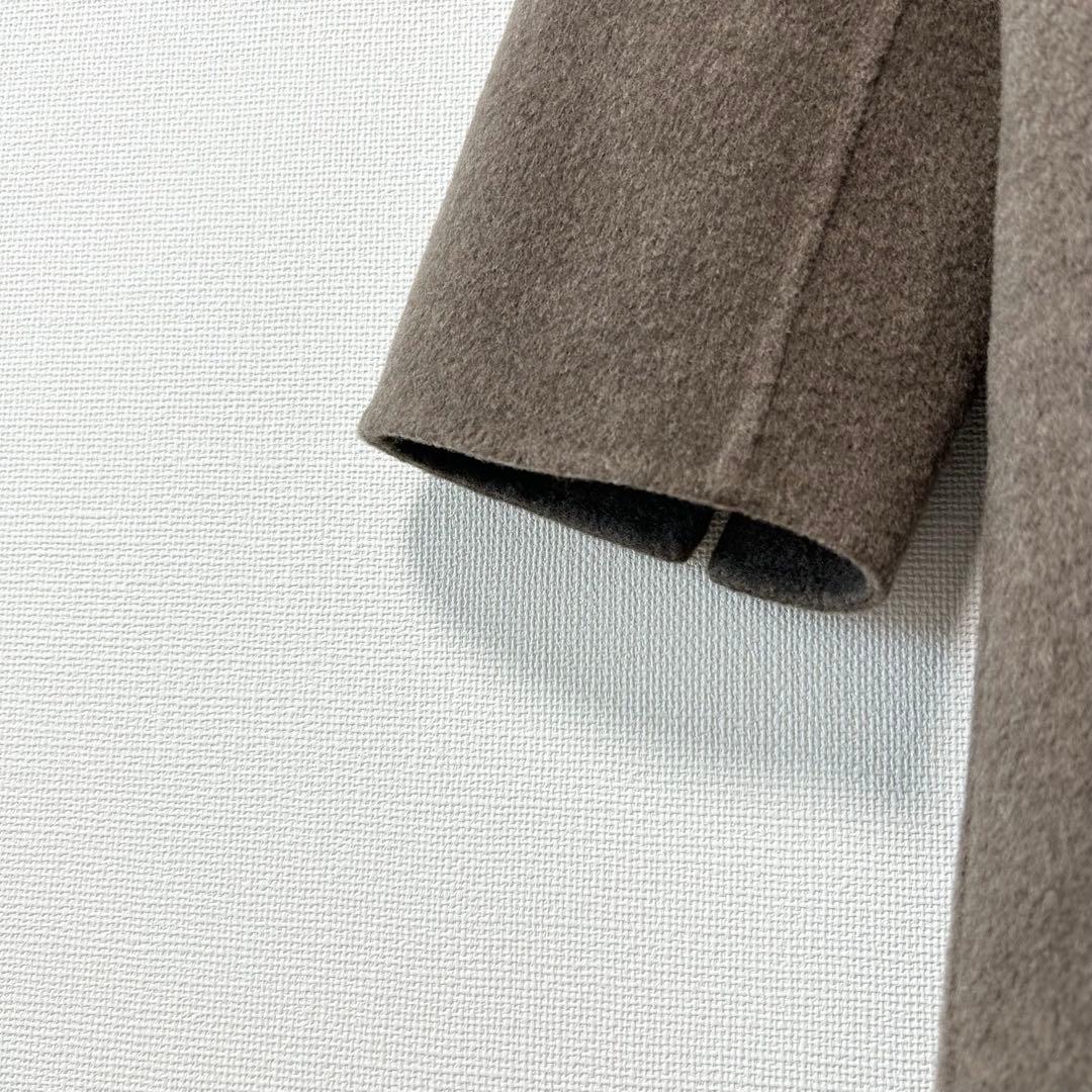 ドゥーズィエムクラス　victorian リバーロングノーカラーコート　ブラウン