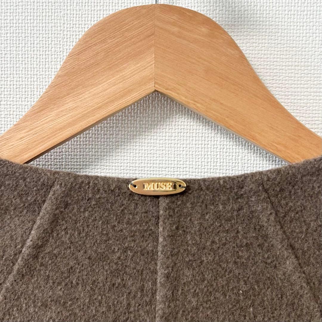 ドゥーズィエムクラス　victorian リバーロングノーカラーコート　ブラウン