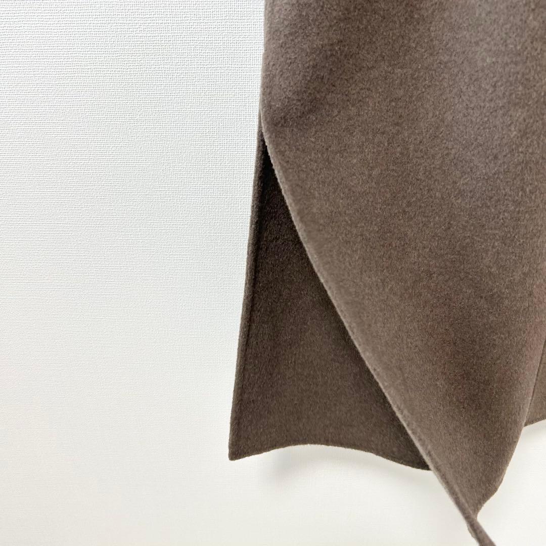 ドゥーズィエムクラス　victorian リバーロングノーカラーコート　ブラウン