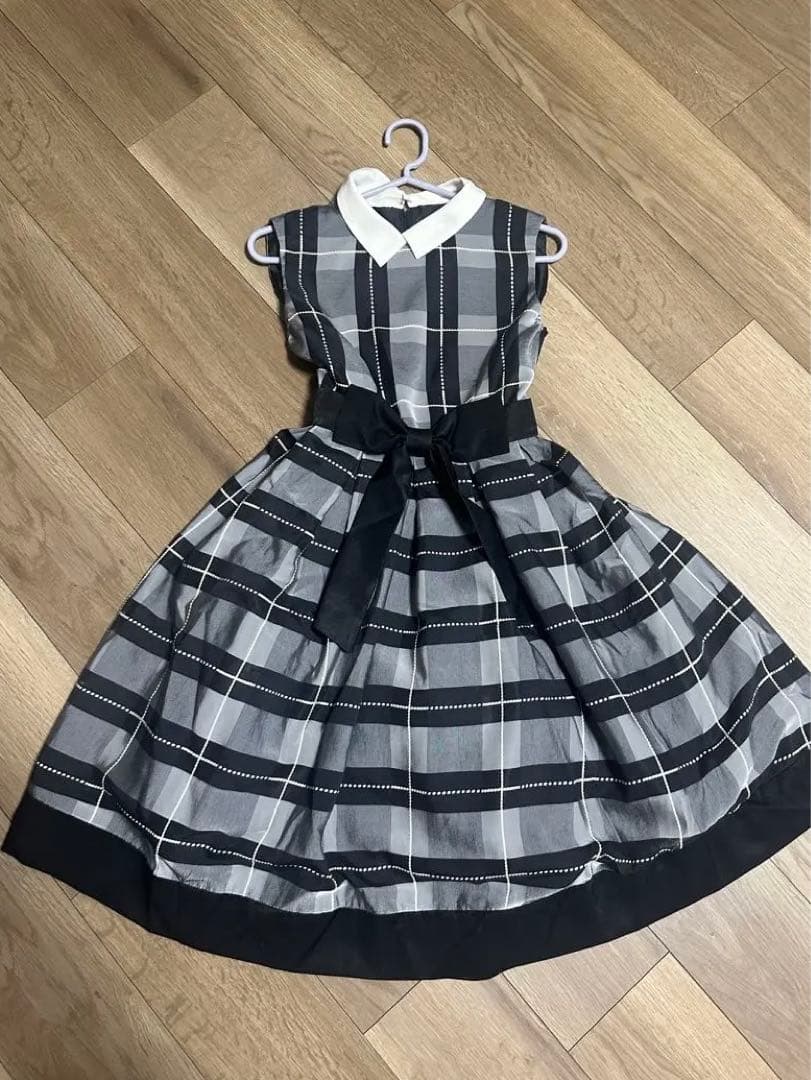 mezzo piano junior ブロックチェックワンピースドレス 150