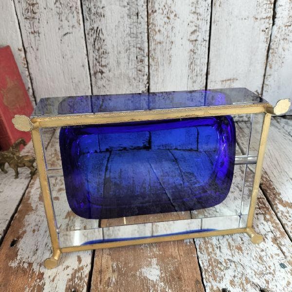 イタリア ヴィンテージ 作家物 サイン ムラーノ ガラス ベネチアングラス灰皿