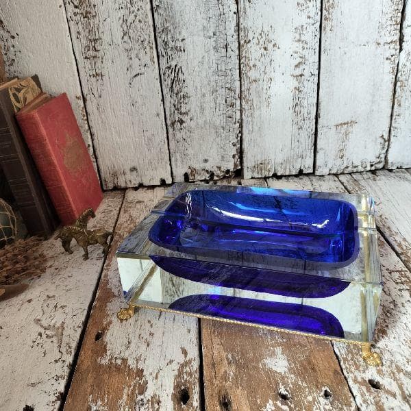 イタリア ヴィンテージ 作家物 サイン ムラーノ ガラス ベネチアングラス灰皿