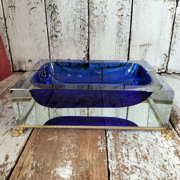 イタリア ヴィンテージ 作家物 サイン ムラーノ ガラス ベネチアングラス灰皿