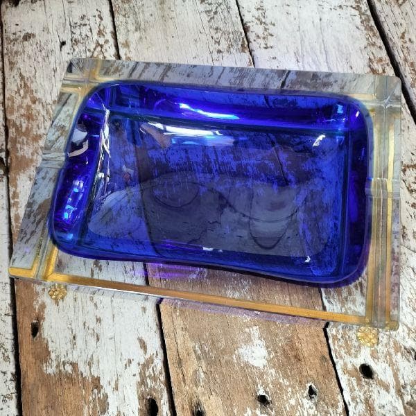 イタリア ヴィンテージ 作家物 サイン ムラーノ ガラス ベネチアングラス灰皿