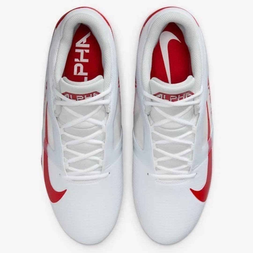 ナイキ 27.5 アルファメナス プロ アメフト スパイク シューズ 靴 白 赤