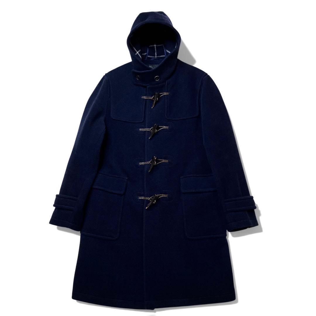 日本製/SANYO/三陽商会/ダッフルコート/ウール/ネイビー/チェック柄/XL