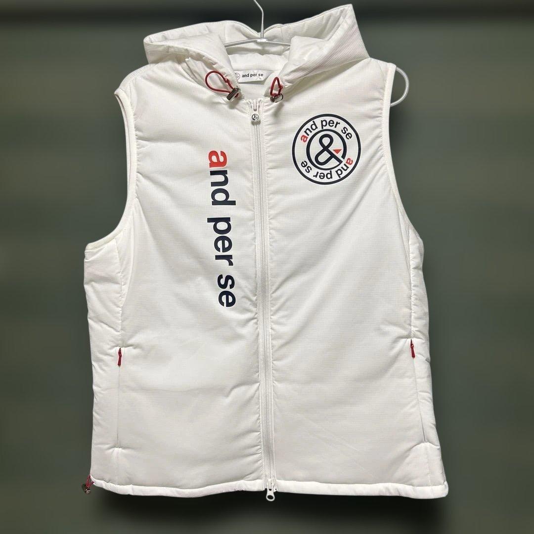 美品　and per seアンパスィ レディース中綿ダウンベスト ボア Lサイズ