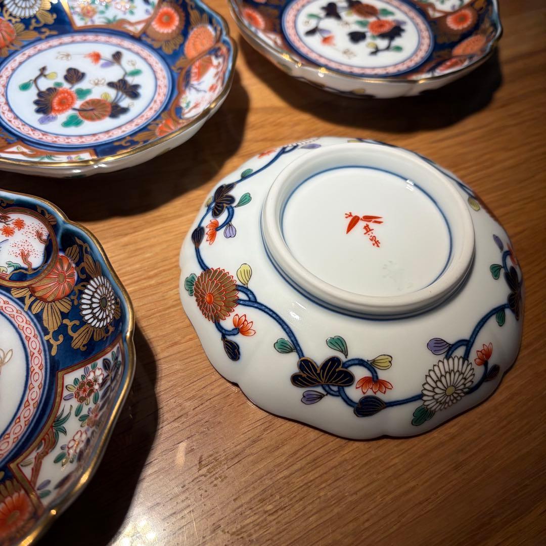 有田焼　其泉窯　琳派古伊万里様式　小皿揃　共箱付❶