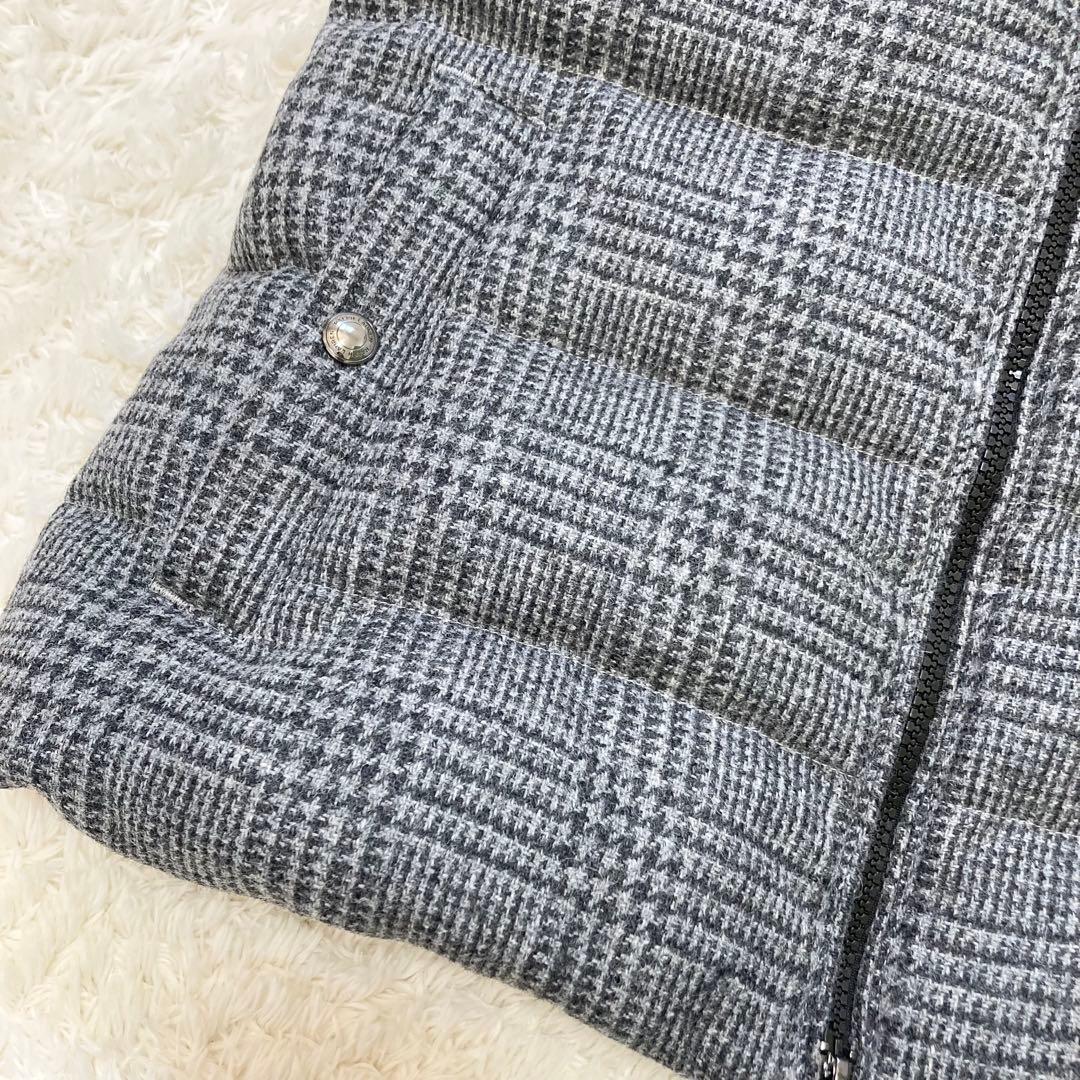 ※タグ付ポロラルローレン ダウンベスト フェザー グレンチェック XS ツイード