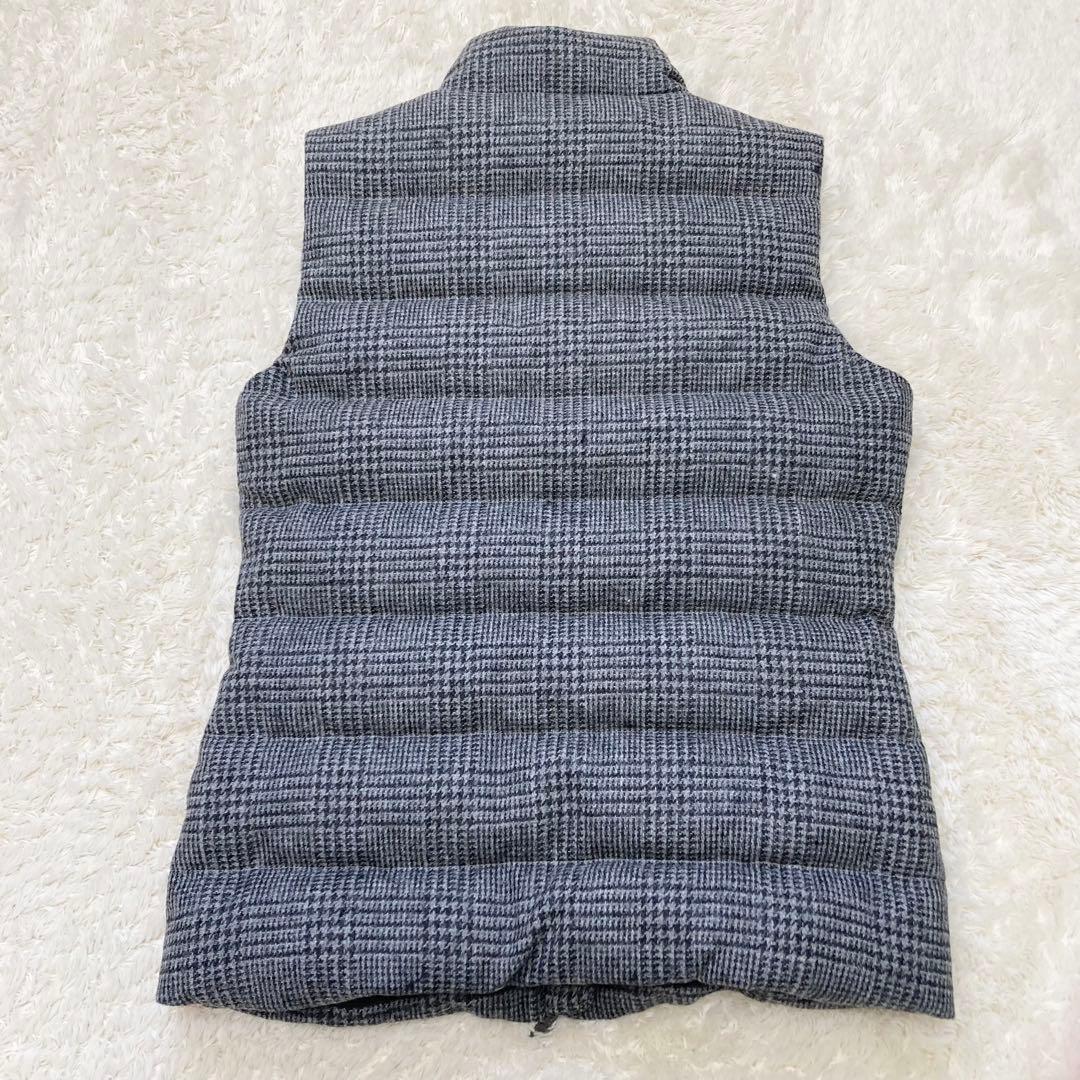 ※タグ付ポロラルローレン ダウンベスト フェザー グレンチェック XS ツイード